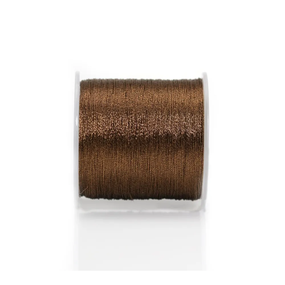 Fil polyester de couleur marron, pailleté, 0.3mm x 150m