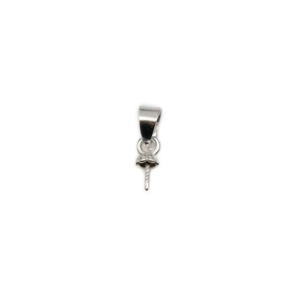 Bélière coupelle pour perle semi-percée en metal 4mm x 10pcs