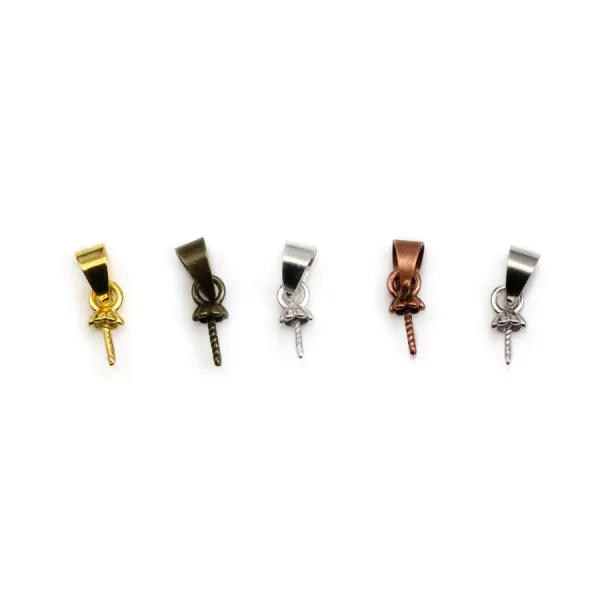 Bélière coupelle pour perle semi-percée en metal 4mm x 10pcs