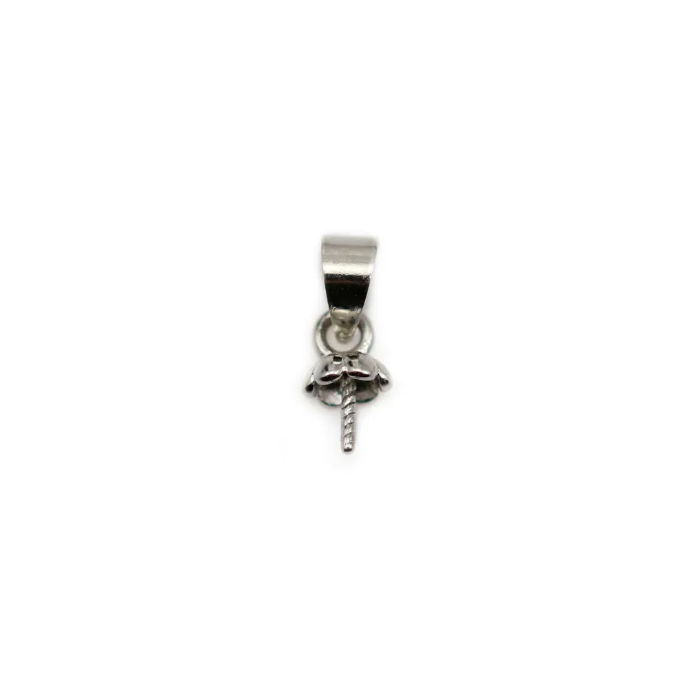 Bélière coupelle pour perle semi-percée en métal 6mm x 10pcs