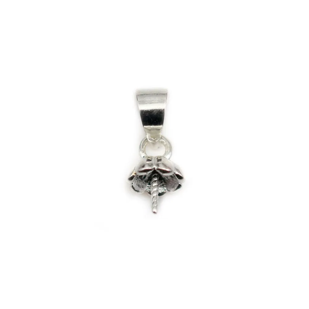 Bélière coupelle pour perle semi-percée en metal 8mm x 10pcs