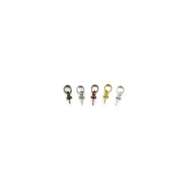Bélière coupelle pour perle half-percée en metal 3mm x 10pcs