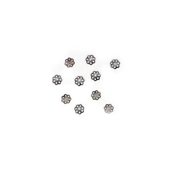 Coupelle en métal de couleur cuivre, en forme de fleur, 6mm x 40pcs