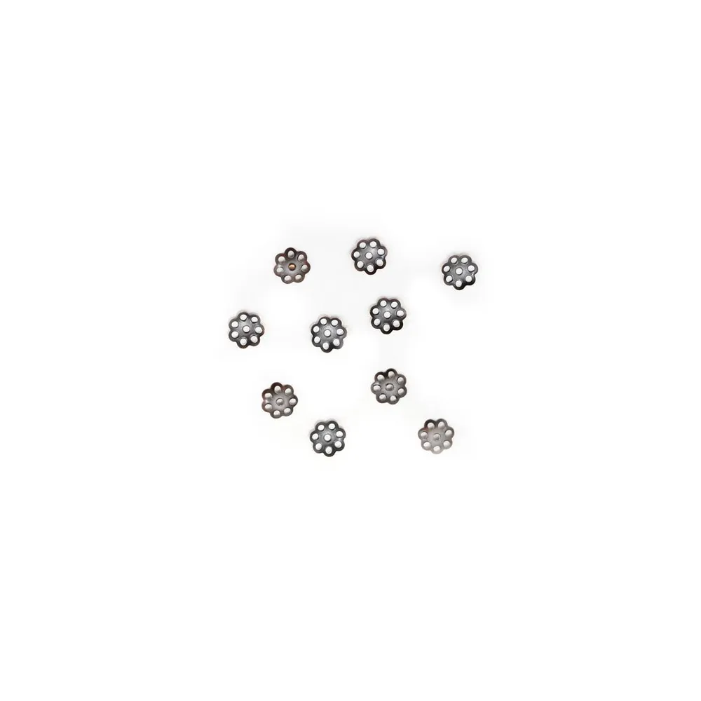Coupelle en métal de couleur cuivre, en forme de fleur, 6mm x 40pcs