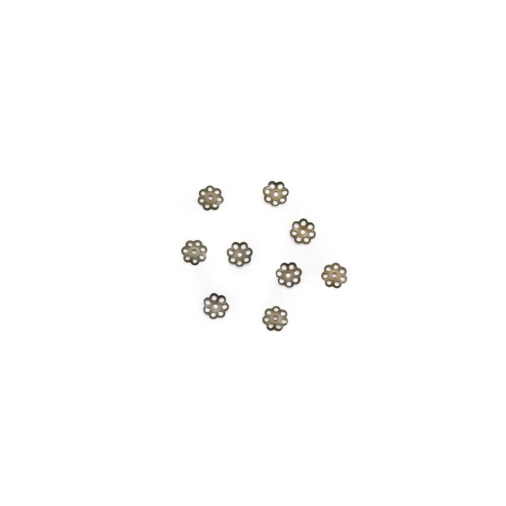 Coupelle en métal de couleur bronze, en forme de fleur, 6mm x 40pcs