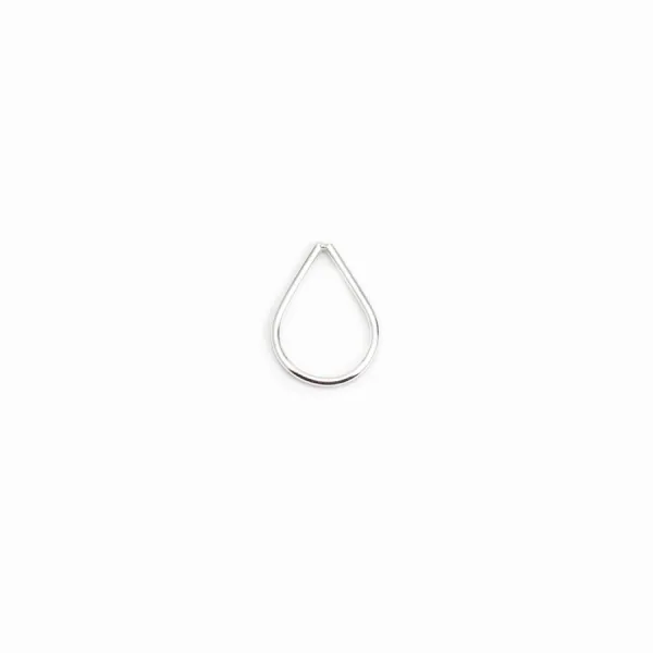 Anneaux fermés en forme de goutte en argent 925 11x15mm x 1pc