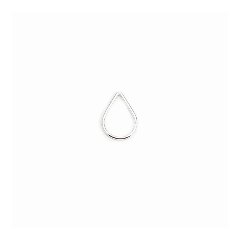 Anneaux fermés en forme de goutte en argent 925 11x15mm x 1pc