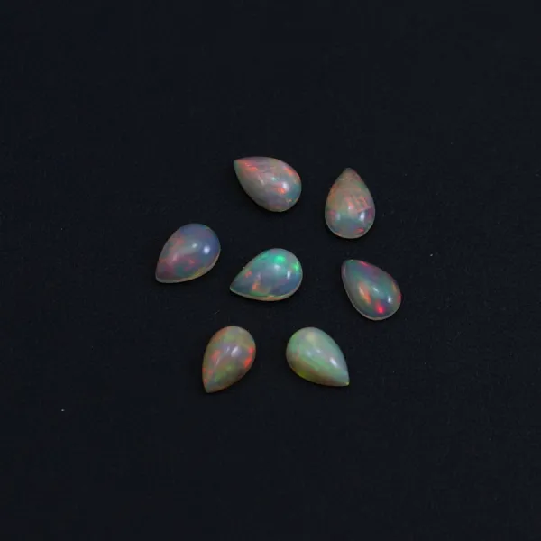 Cabochon opala etíope, gota 6x9mm x 1pc