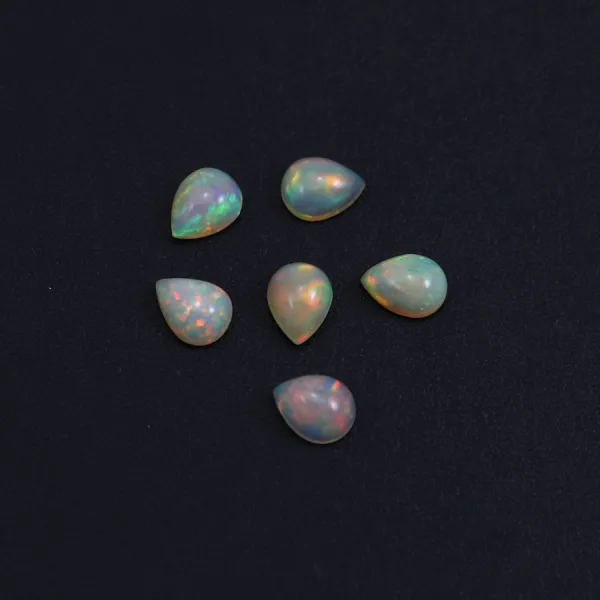 Cabochon opala etíope, gota 7x9mm x 1pc