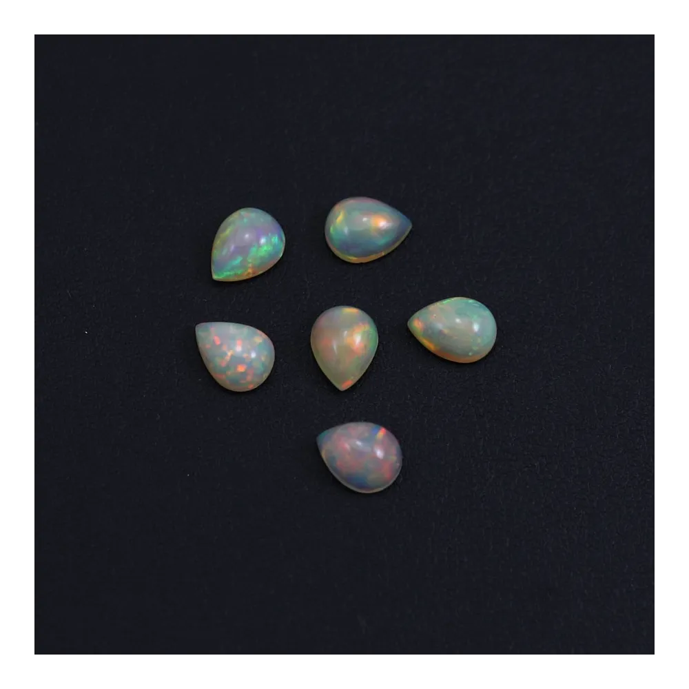 Cabochon opale ethiopian goutte 7x9mm x 1pc