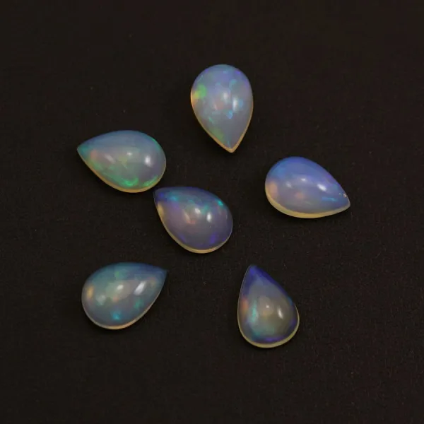 Cabochon opala etíope, gota 9x13mm x 1pc