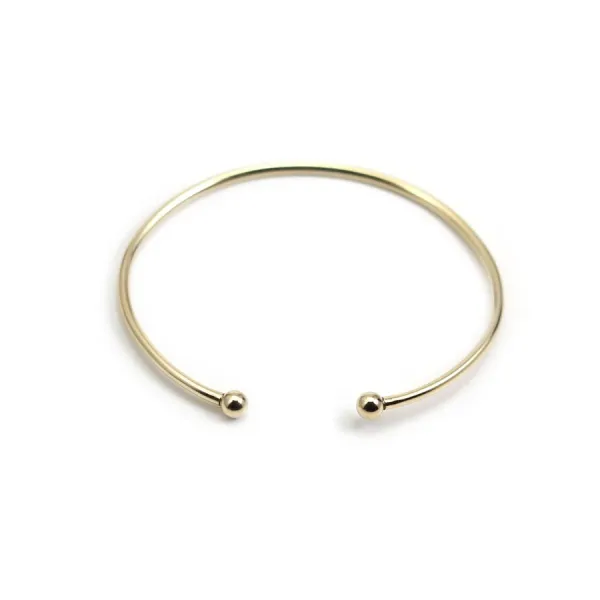 Bracelet jonc, boule à visser, en gold filled 65mmx2.3mm x 1pc