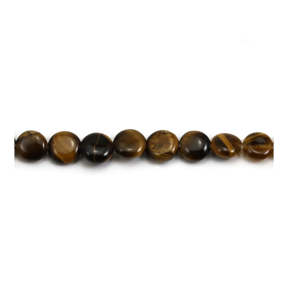 Oeil de tigre rond plat 8mm x 20pcs
