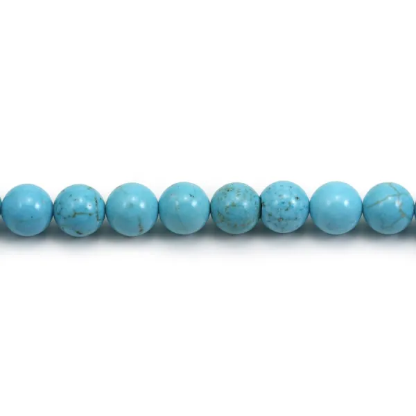 Turquoise  reconstitué  Ronde 8mm x 5 pcs
