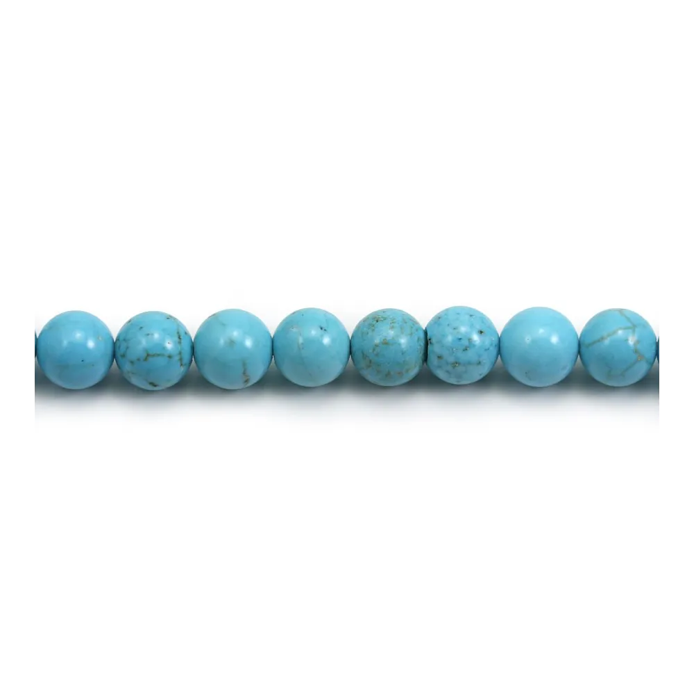 Turquoise  reconstitué  Ronde 8mm x 5 pcs