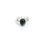 Bague réglable support oval 6x8mm en argent 925 x 1pc