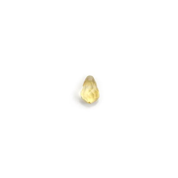 Citrine faceted drop semi-drilled 6x10mm x 1pc