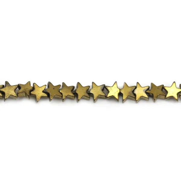 Gold Hematite, in shape of a star, 4mm x 40 cm