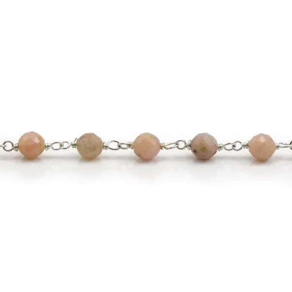 Chaîne argent avec opal en 4.5mm x 20cm