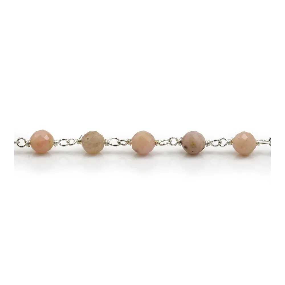 Chaîne argent avec opal en 4.5mm x 20cm