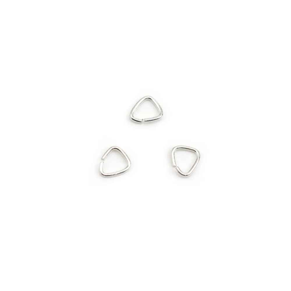 Anneaux triangulaires ouverts en argent 5x0,6mm x 20pcs