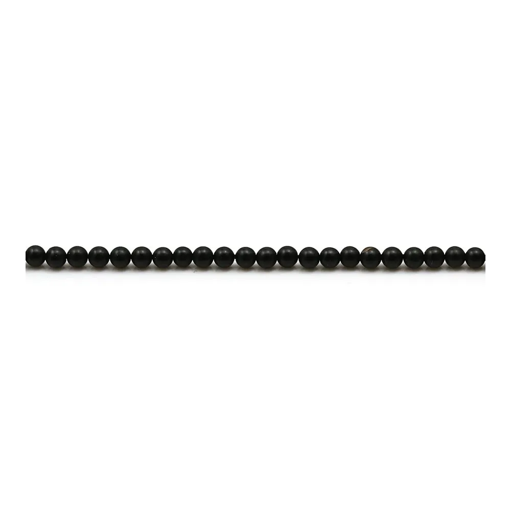 Agate noir matte ronde 2mm x 40cm