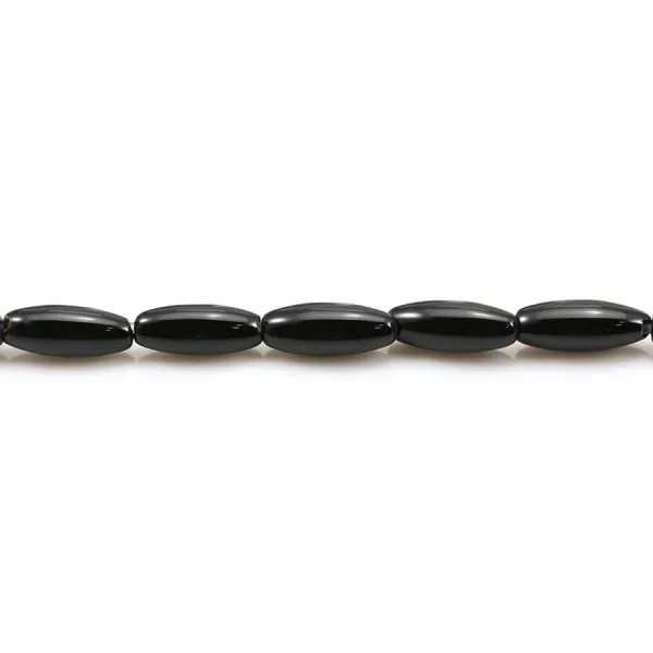 Agate de couleur noire, en forme de tonnelet, 4 * 10mm x 10pcs