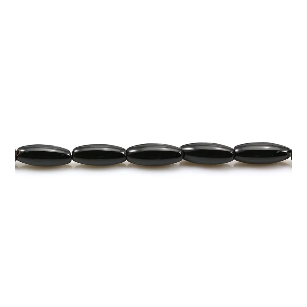 Agate de couleur noire, en forme de tonnelet, 4 * 10mm x 10pcs