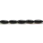 Agate de couleur noire, en forme de tonnelet, 4 * 10mm x 10pcs