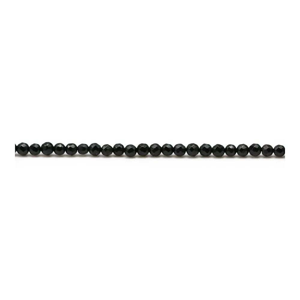 Onyx noir, ronde Facette, 2mm x 40cm