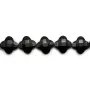 Agate noir trèfle facette 13mm x 1pc 