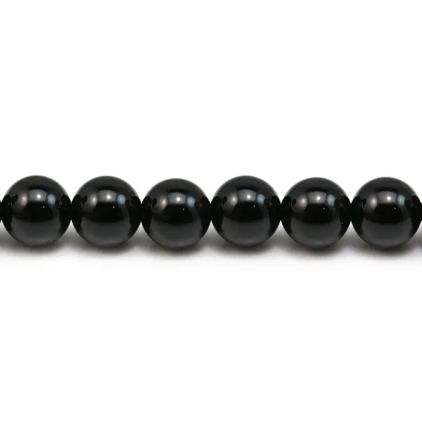 Black Agate Round 8mm x 10 beads