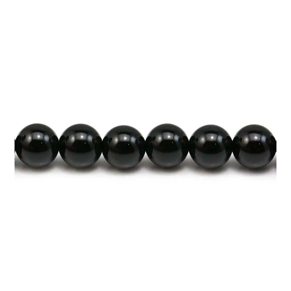 Onyx noir, ronde, 8mm x 40cm
