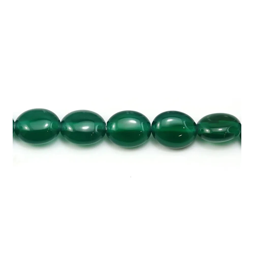 Agate verte ovale 8x10mm x 4pcs