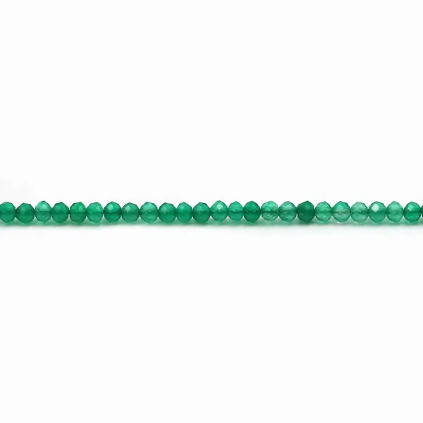 Agate teinté de couleur verte, en forme de rondelle facettée 2 * 1.8mm x 20pcs