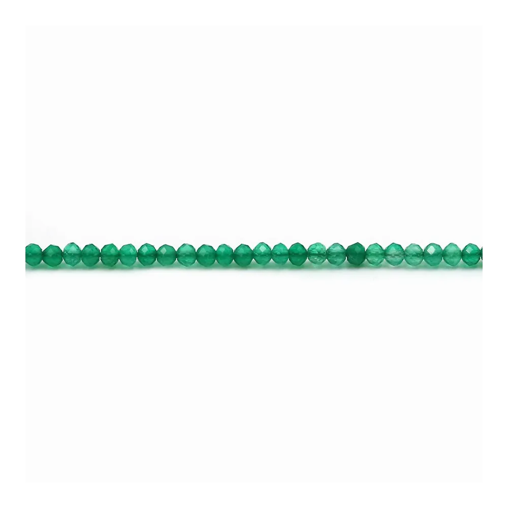 Agate teinté de couleur verte, en forme de rondelle facettée 2 * 1.8mm x 20pcs