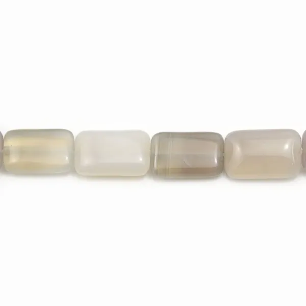 Agate grise rectangle 10x16mm x 40cm  