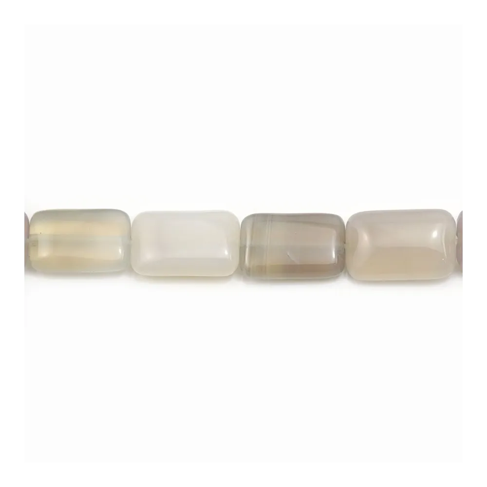 Agate grise rectangle 10x16mm x 40cm  