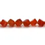 Agate teinté, de couleur rouge, en forme de cube 8mm x 6pcs