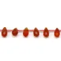 Agate rouge, en forme de goutte facetté 6x9mm x 4pcs