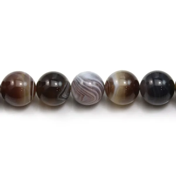 Agate du botswana ronde 14mm x 40cm