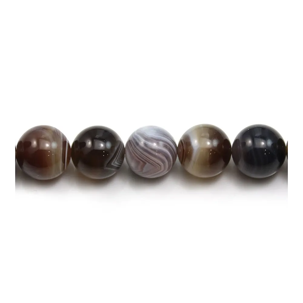 Agate du botswana ronde 14mm x 40cm