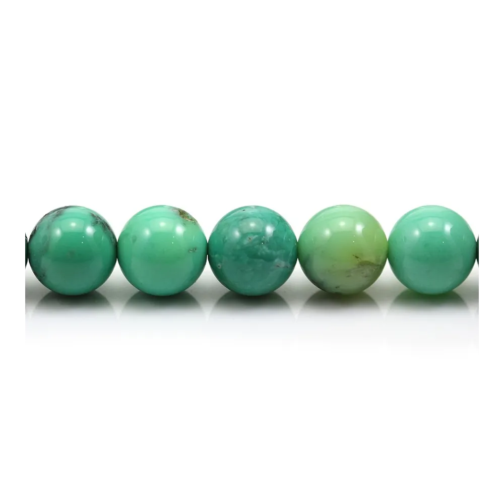Agate d'herbe verte ronde 12mm x 40cm