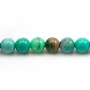 "Agate d'herbe" de couleur verte, de forme ronde, 8mm x 39cm