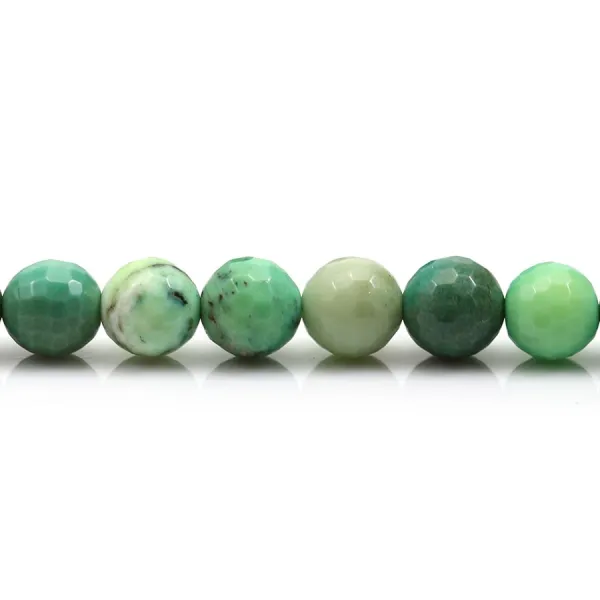 Agate d'herbe verte ronde facette 8mm x 40cm