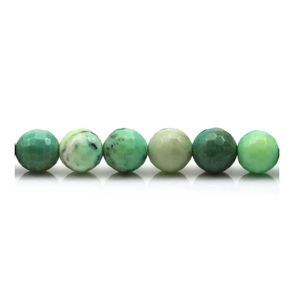 Agate d'herbe verte ronde facette 8mm x 40cm