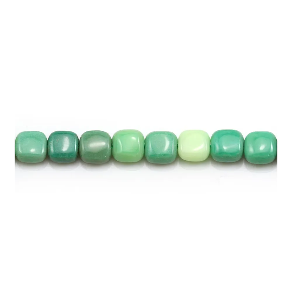 Agate d'herbe verte, de forme carré 6mm x 6 pcs