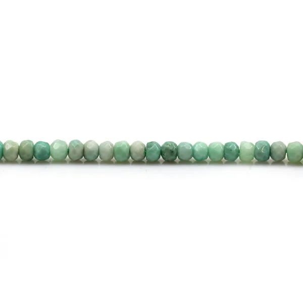 Ágata verde, redonda facetada, 2,5x4mm x 39cm