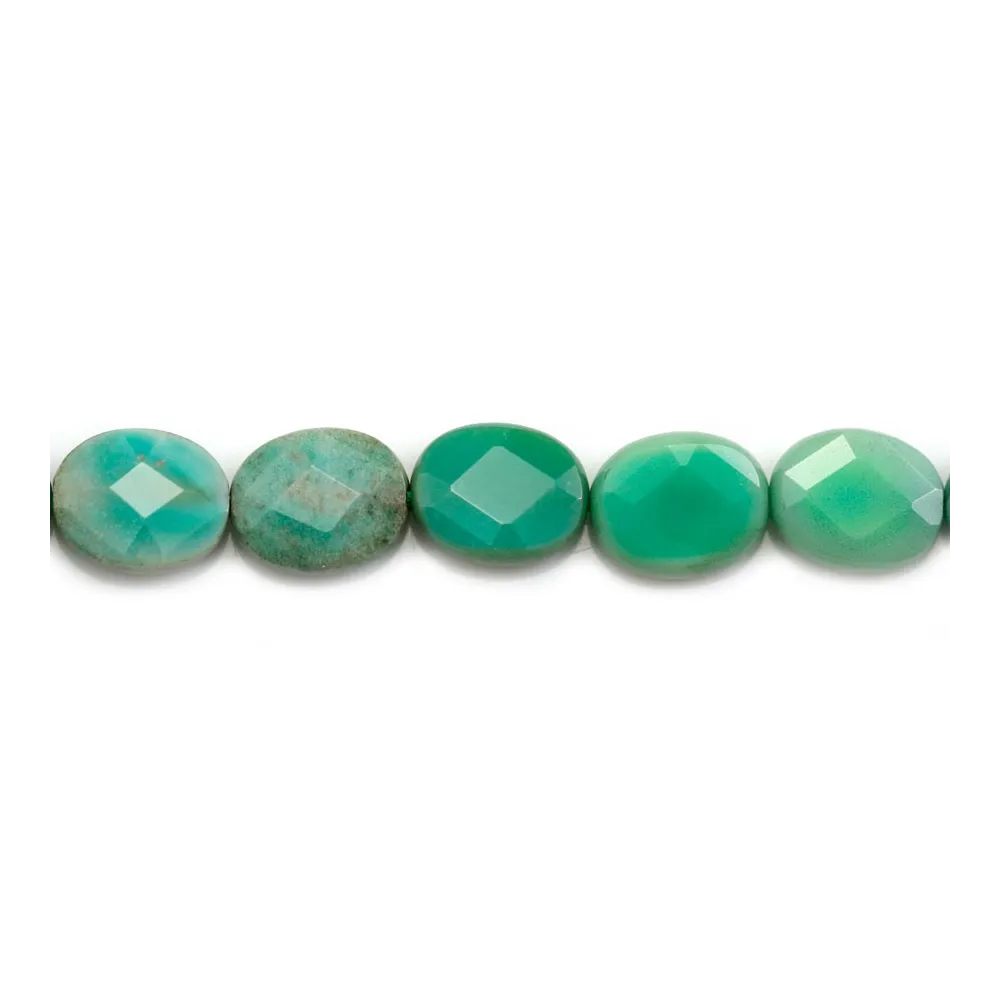 Aage d'herbe oval facetté sur fil 8x10mm x 40cm