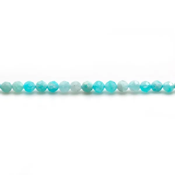 Amazonite round faceted 2mm x 39cm